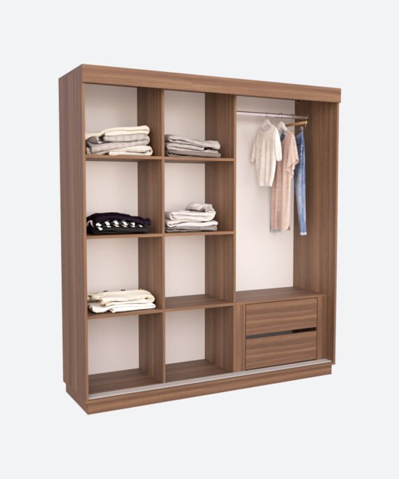 Armoire coulissante multi-étagères