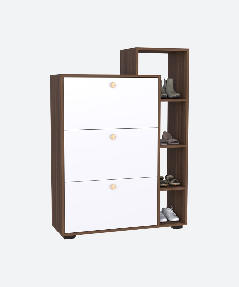 Placard chaussures, étagères latérales