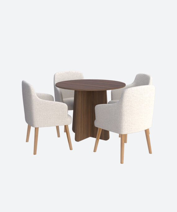 Table à Manger circulaire avec 4 chaises