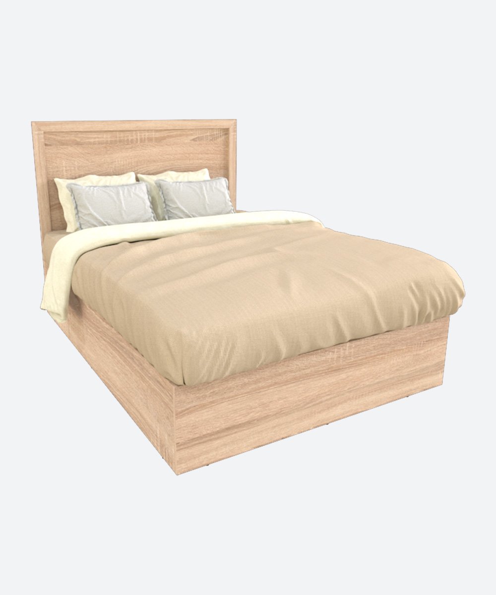 Lit double en bois naturel – Image 2